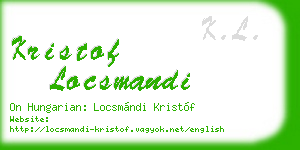 kristof locsmandi business card