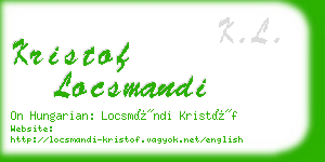kristof locsmandi business card